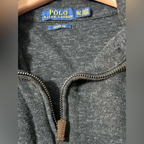 Polo Ralph Lauren 1/4 Zip. Black Long Sleeve Sweater. Estate Rib Style. - Picture 7 of 13